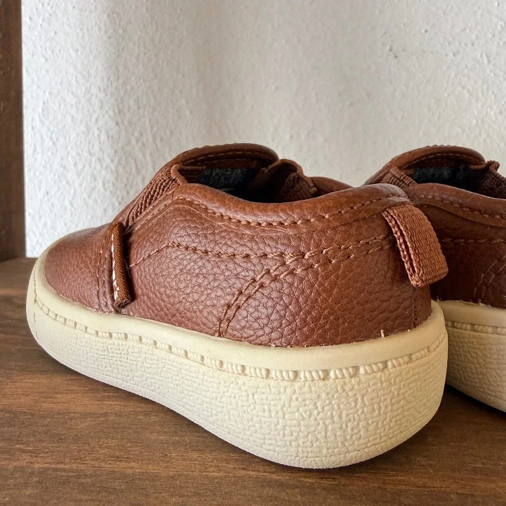 Carter's Ricky Toddler Slip On Sneakers Size 4 Brown Faux Leather Casual